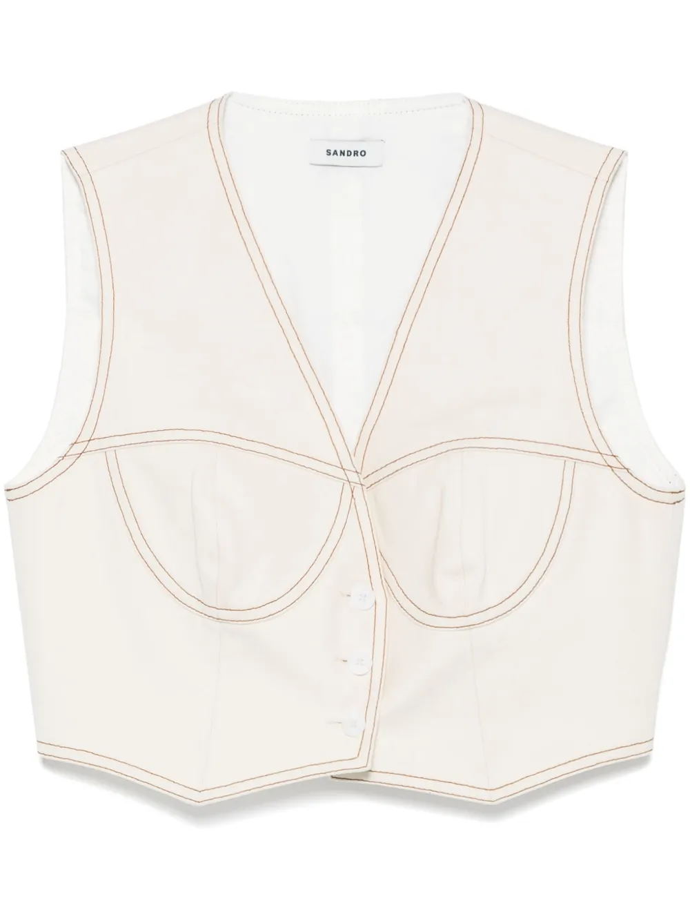 SANDRO Katoenen gilet Beige