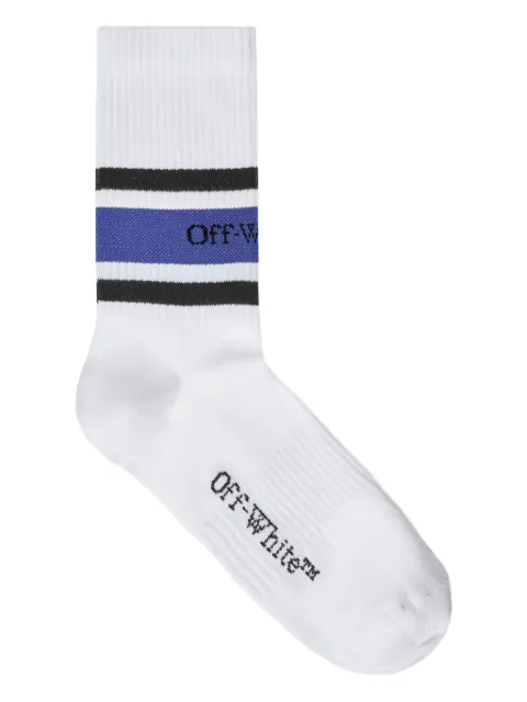 Off-White striped logo-intarsia socks