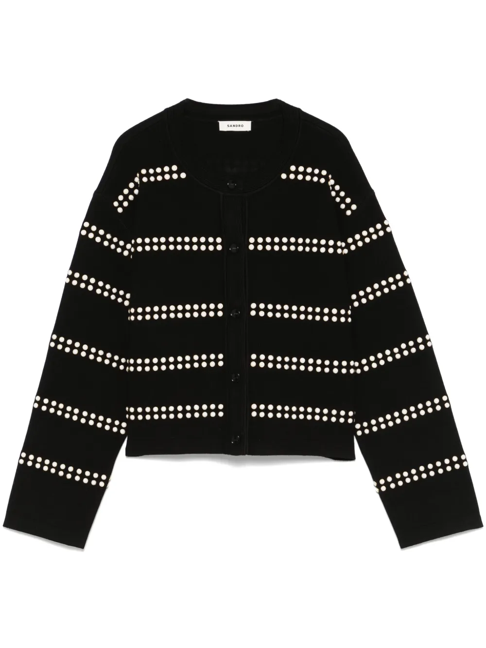 SANDRO Cardigan com aplicação de tachas | Preto | Image 1