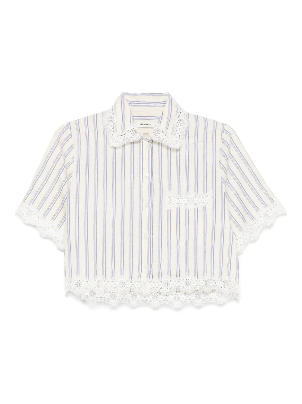 SANDRO camisa corta con rayas estampadas | neutro | Image 1