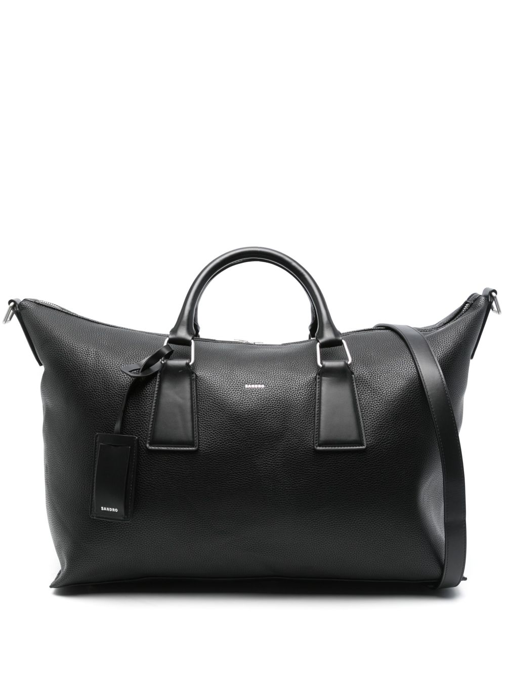 SANDRO leather holdall - Black