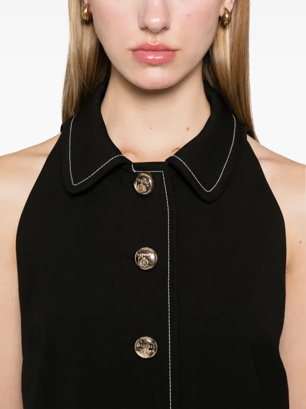 sandro black dress gold buttons Shirt Mini | sandro long black dress