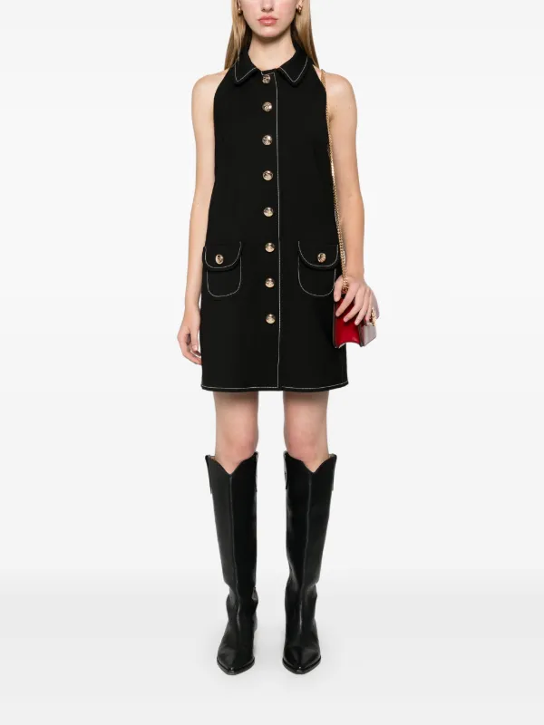 SANDRO Vestido Camisero Corto Negro FARFETCH DO