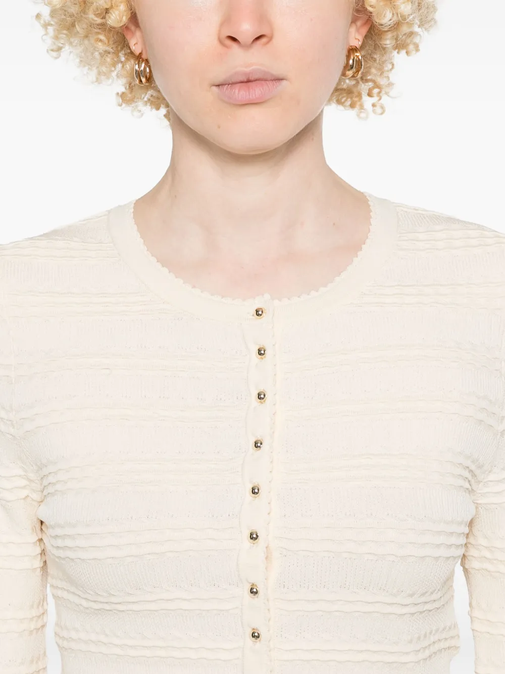 SANDRO Vest met ruches Beige