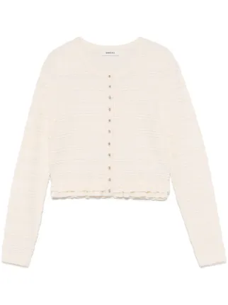 sandro カーディガン　新品未使用 大人気】sandro サテン ニット カーディガン