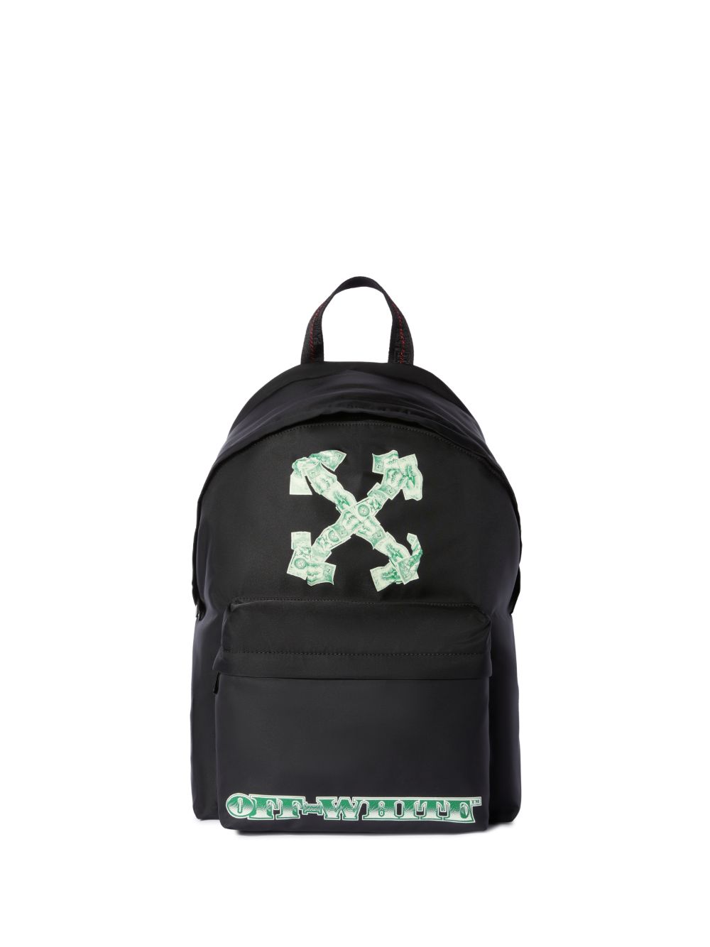 Off-white Green Money Print Heritage Backpack In Black