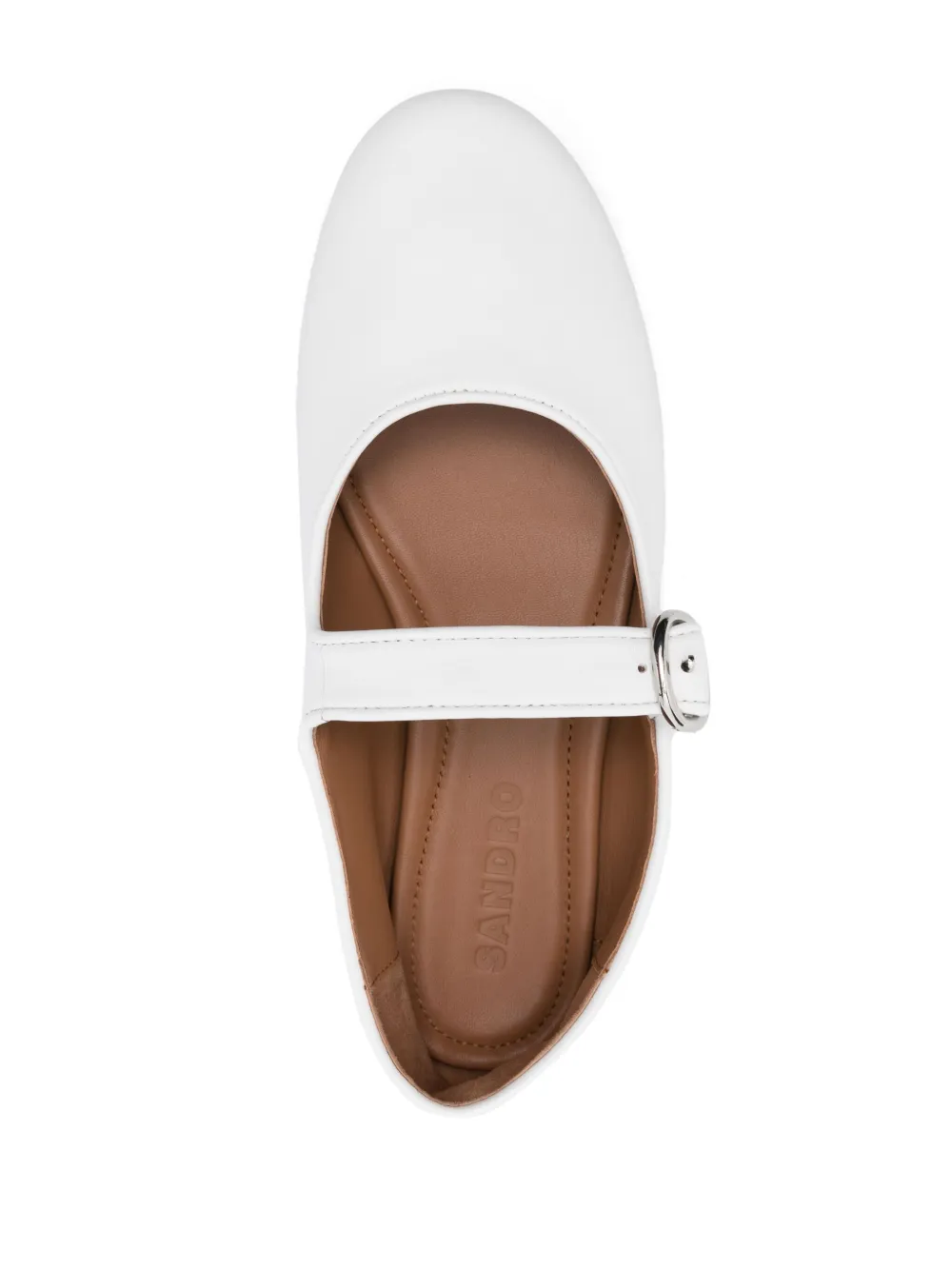 SANDRO leather ballet flats White