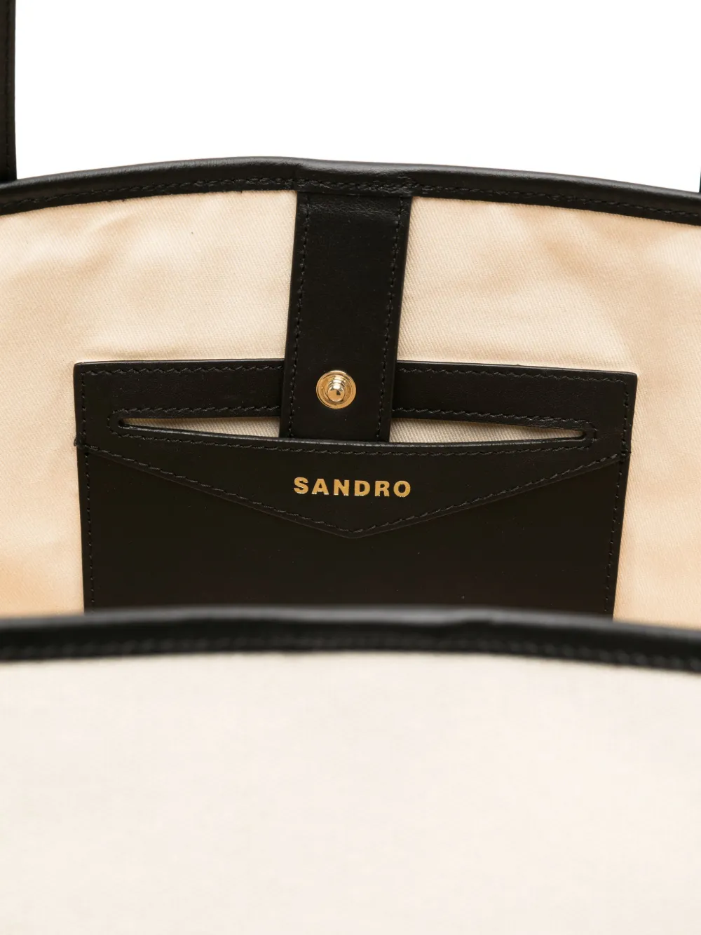 SANDRO Canvas schoudertas Beige