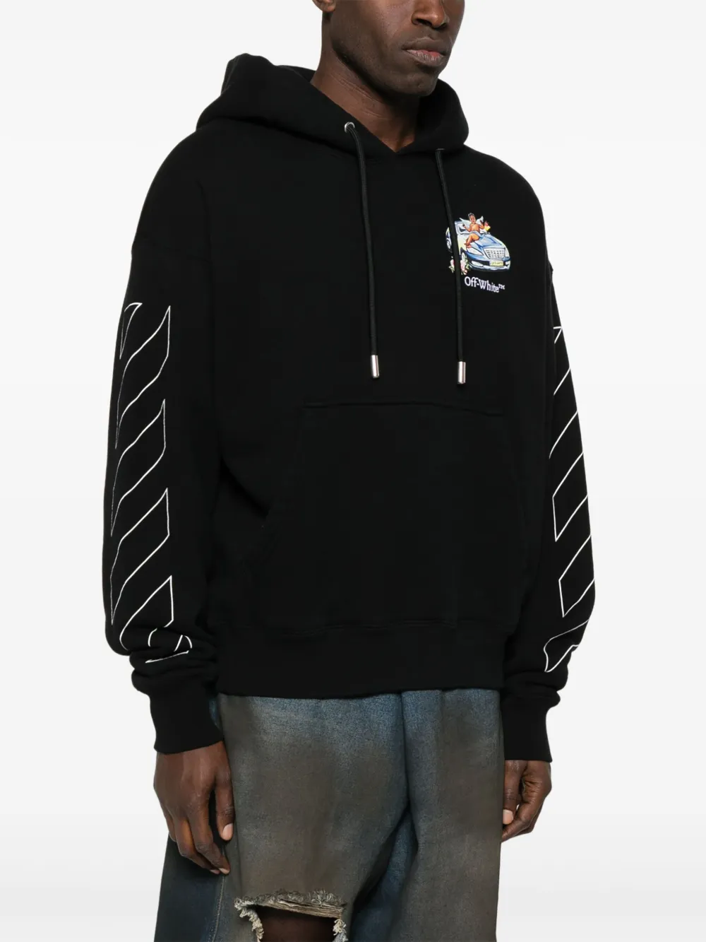 Off-White Fresco Arrow Skate hoodie 1001 Black White