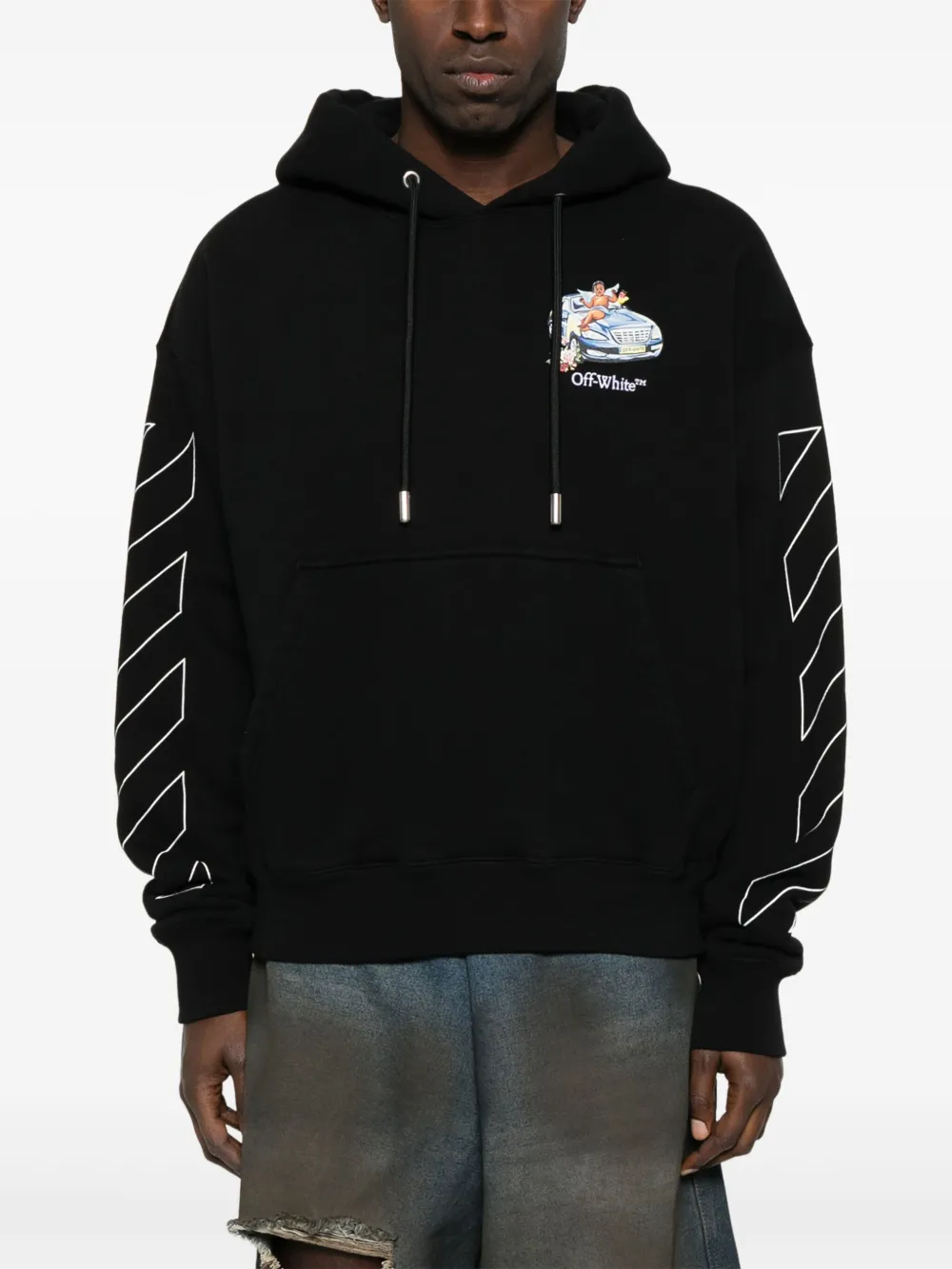 Off-White Fresco Arrow Skate hoodie 1001 Black White