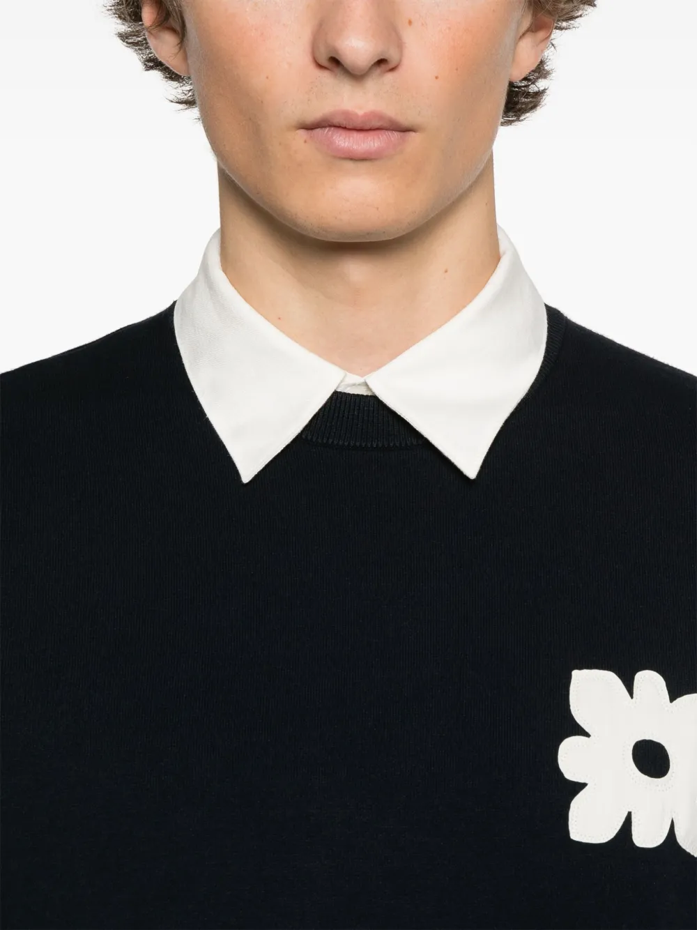 SANDRO Sweater met bloemenpatch Blauw