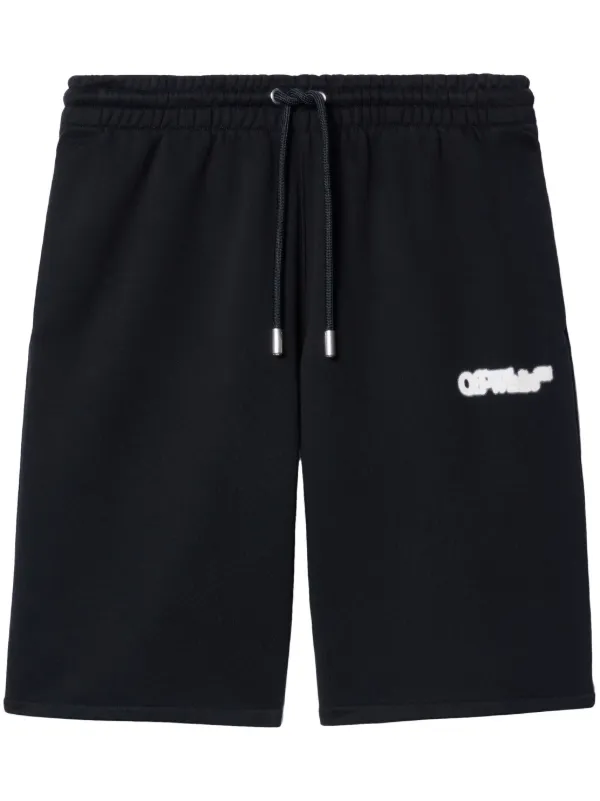 Off White Spray Arrow Track Shorts Black FARFETCH UK