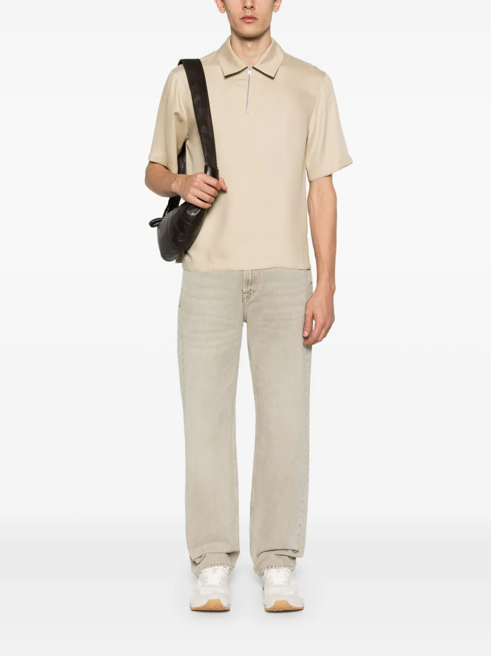 SANDRO Poloshirt met rits - Beige