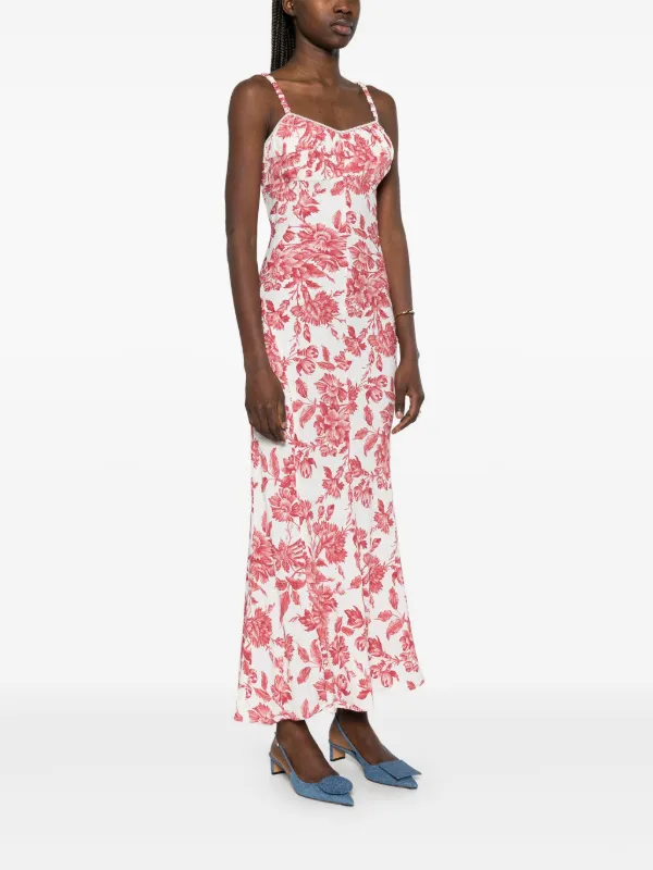 Floral print maxi dress white / beige For Women | Sandro Paris