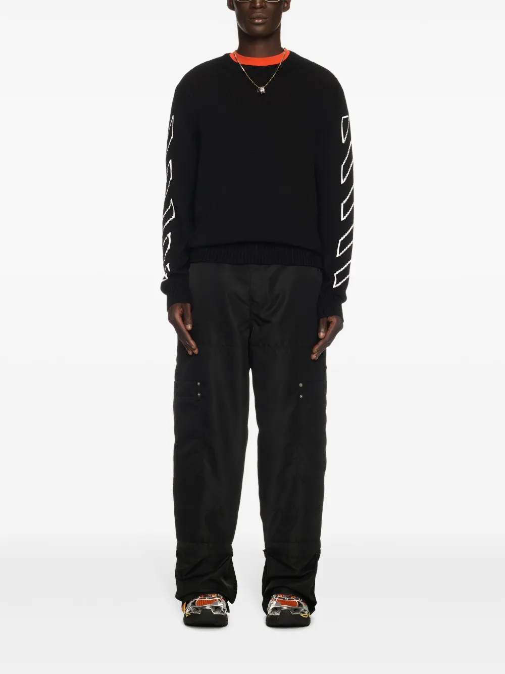 Off-White Diag Outline trui - Zwart