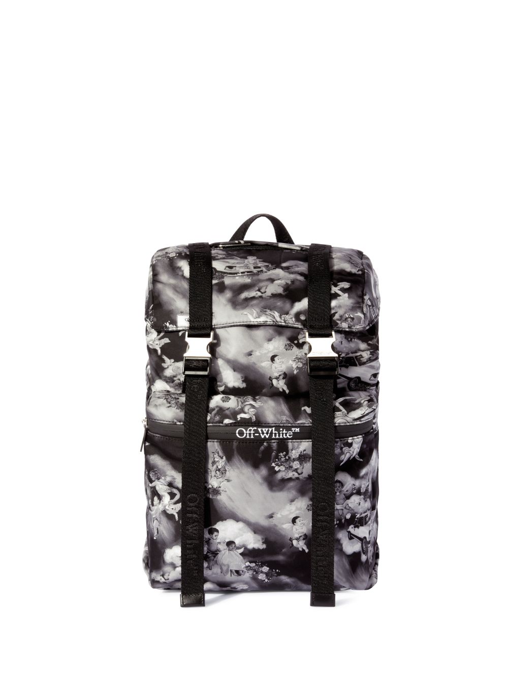 Off-white Black Fresco Print Outdoor Backpack