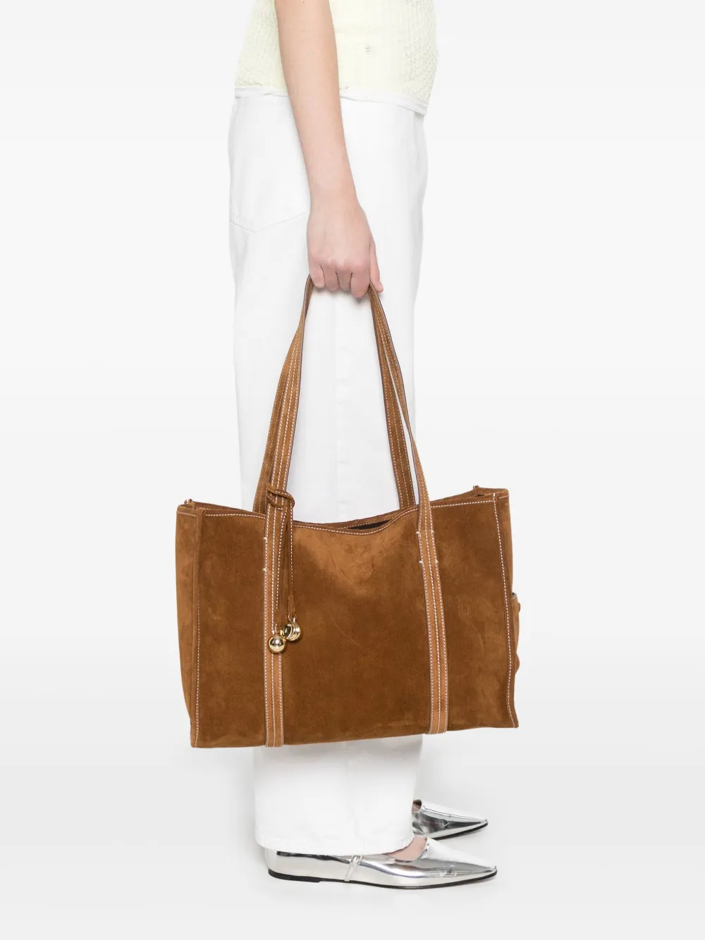 SANDRO Suède shopper - Bruin