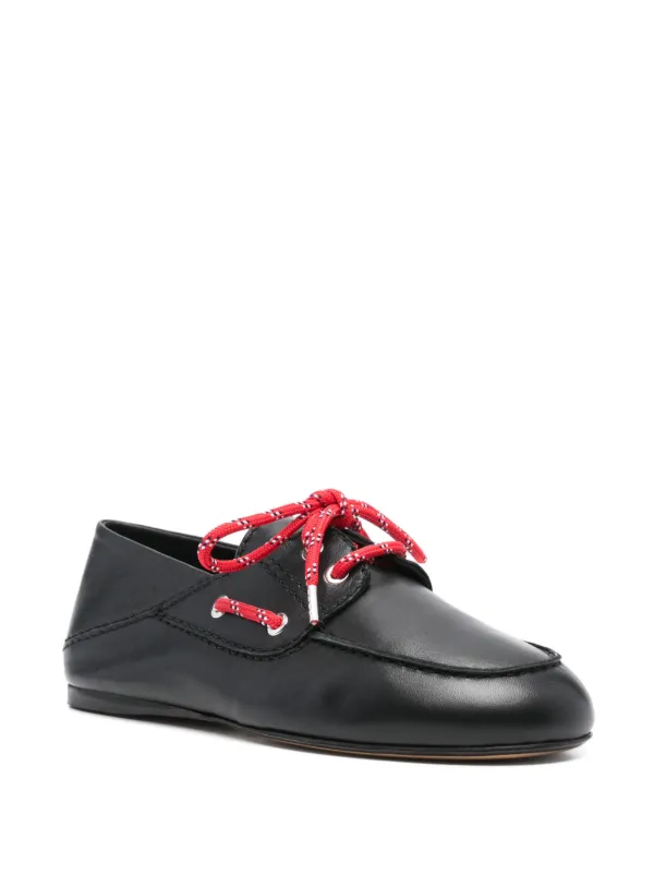 フランス発 Sandro かかとが踏める デッキシューズ ローファー SANDRO レザー デッキシューズ | ブラック | FARFETCH JP