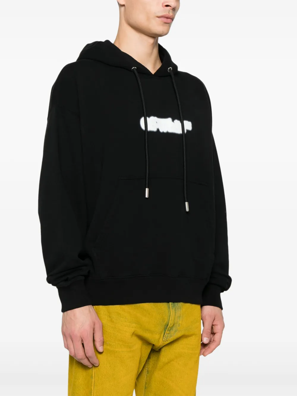 Off-White Hoodie met pijlspray Zwart