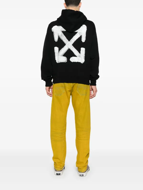 Off white yellow and black hoodie sales