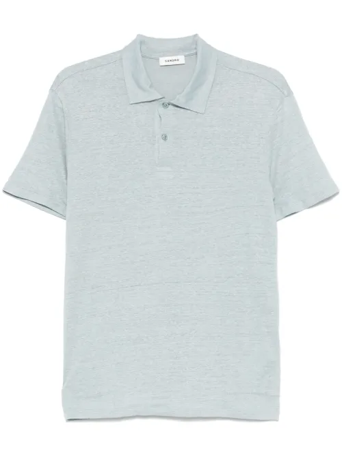 SANDRO polo en lin - Bleu - SANDRO - Modalova