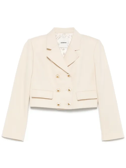 Blazer à coupe crop - SANDRO - Modalova