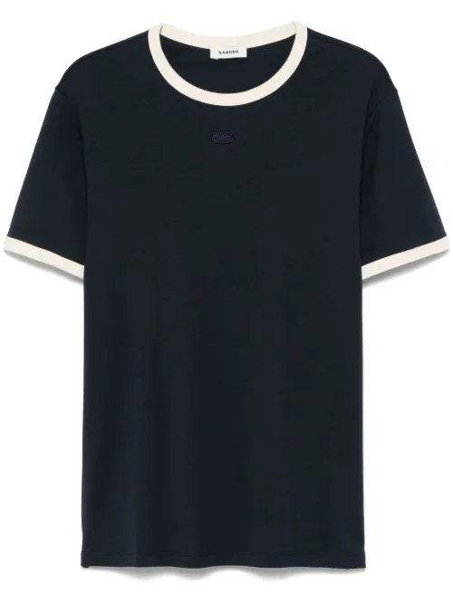 T-shirt à bords contrastants - SANDRO - Modalova