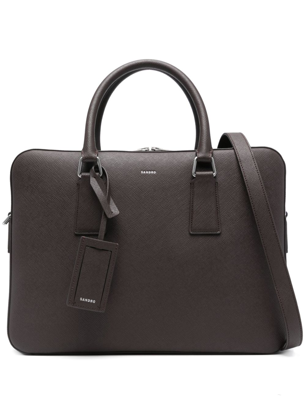 Saffiano leather briefcase