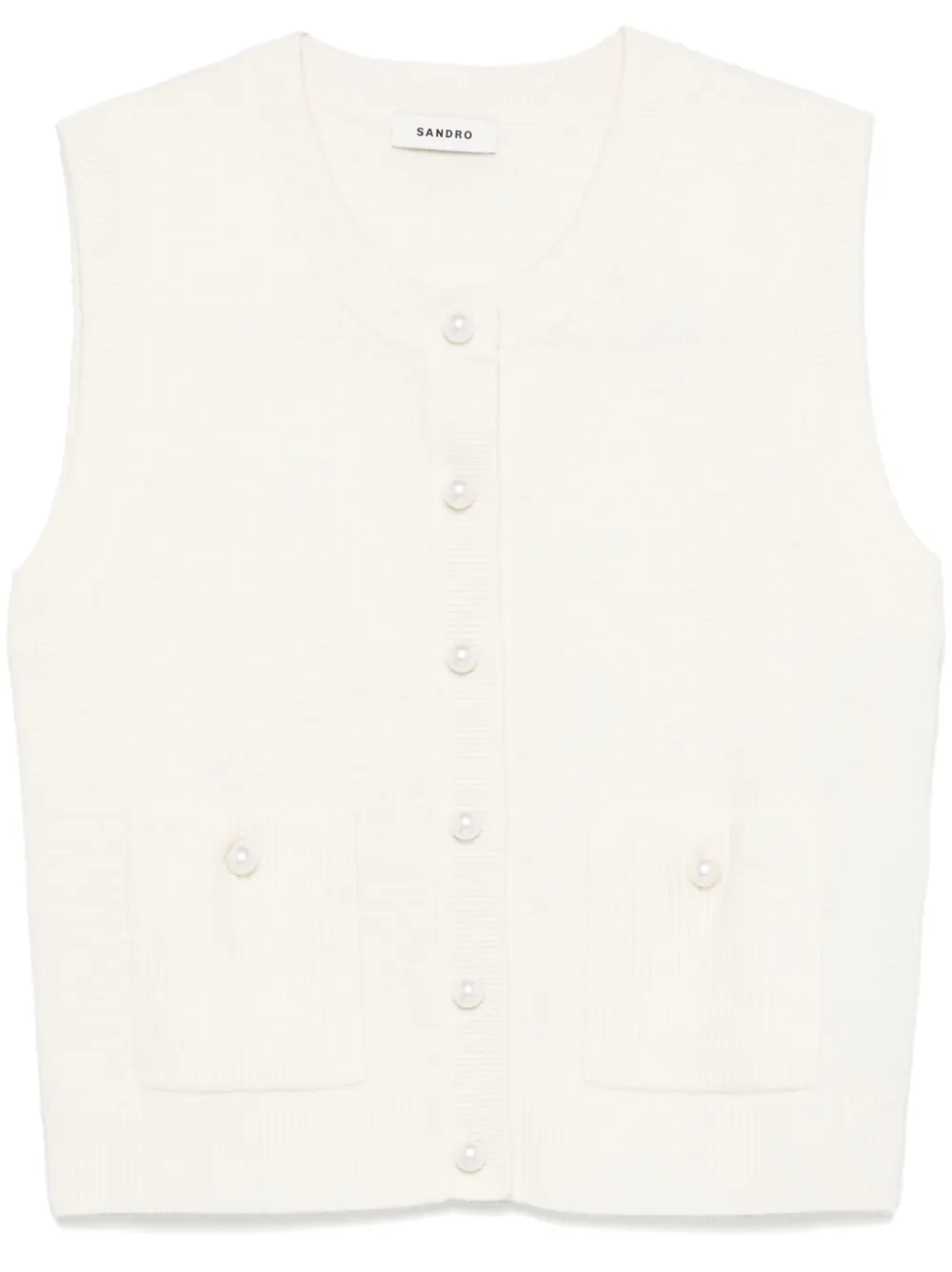 SANDRO Tweed vest Beige