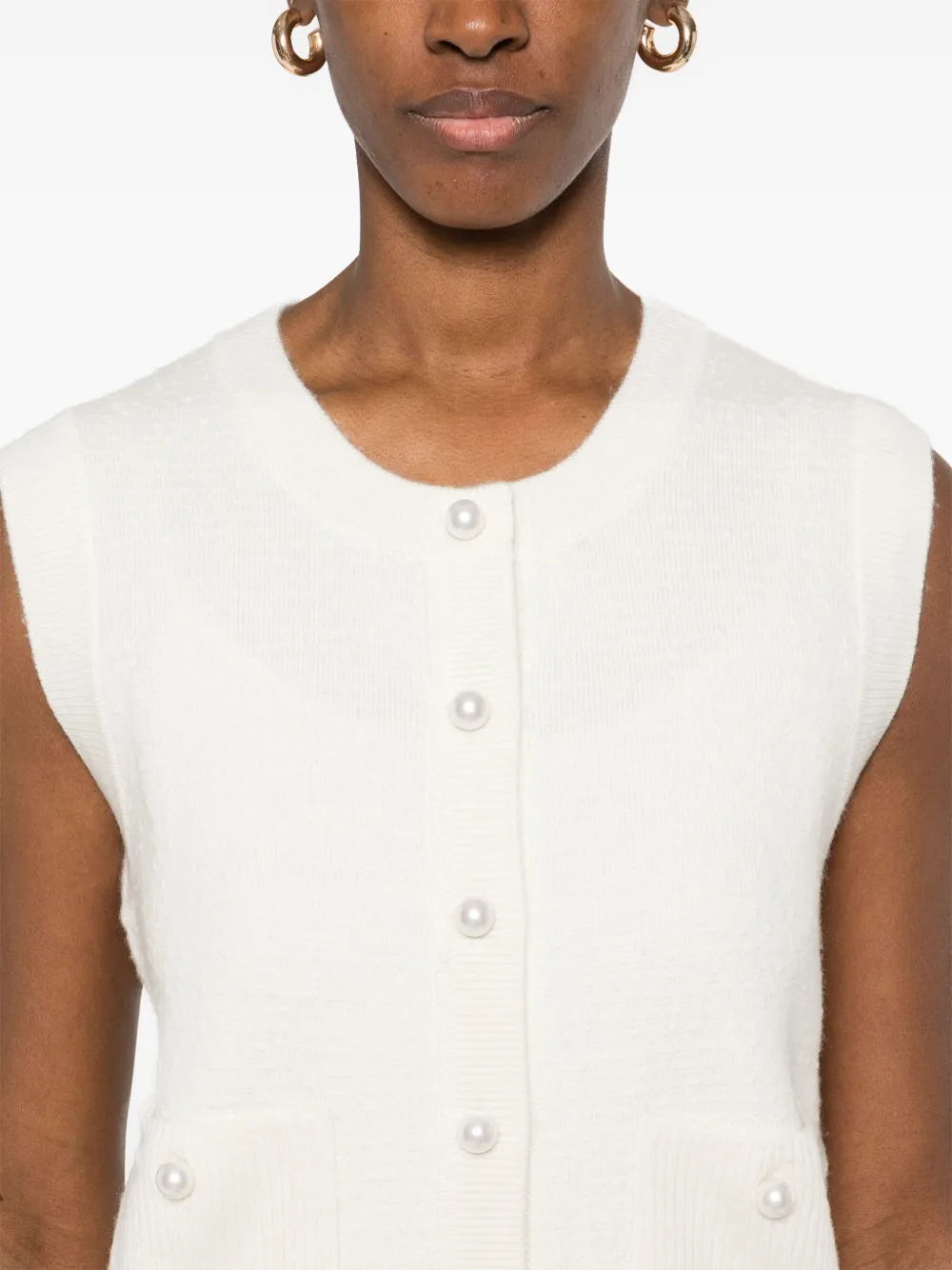 SANDRO Tweed vest Beige