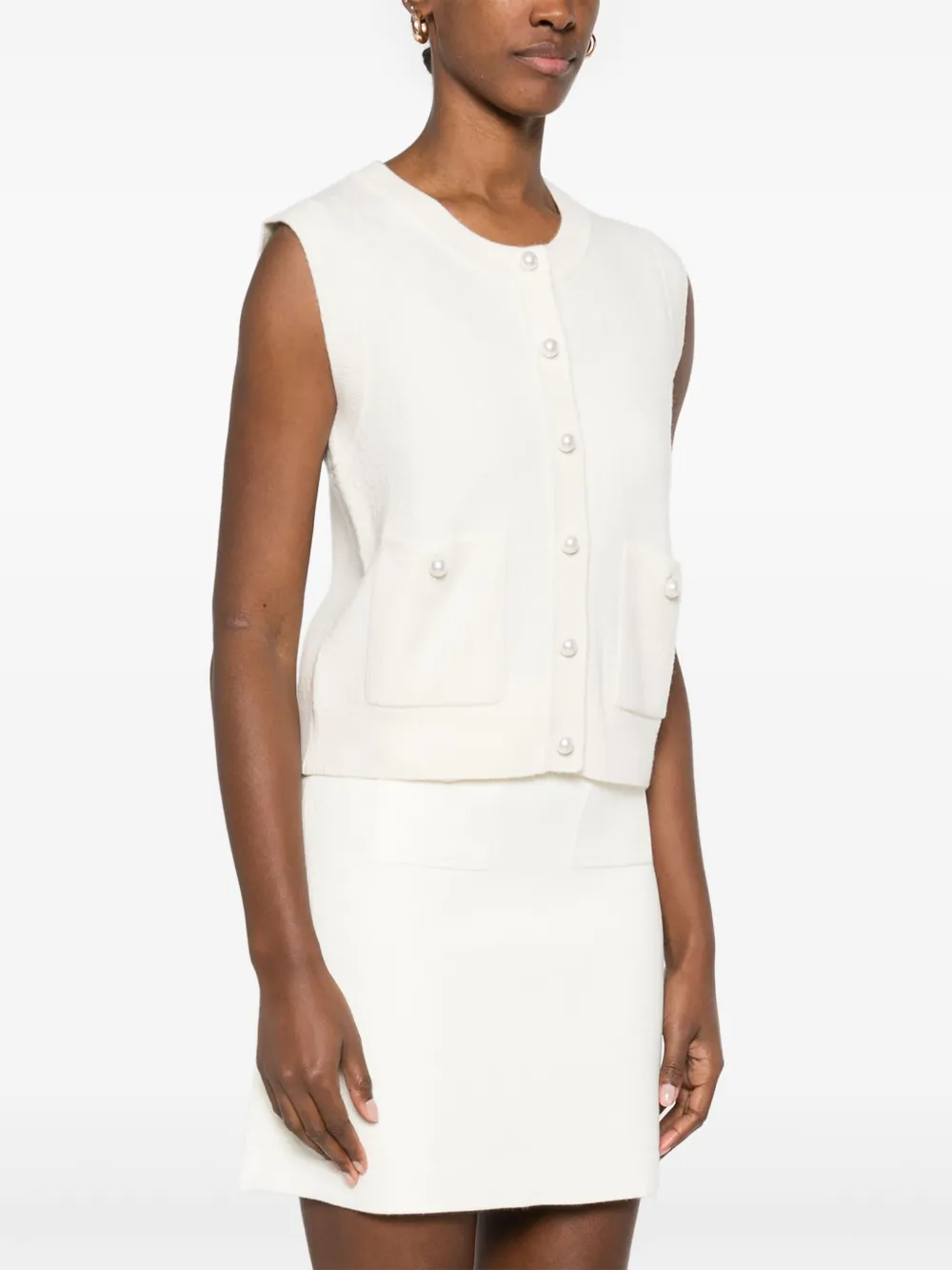SANDRO Tweed vest Beige
