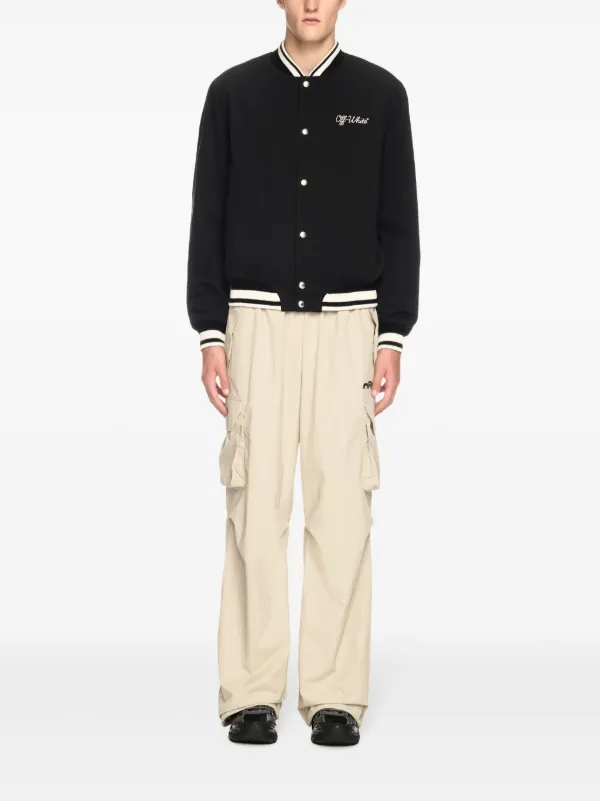 Off-White Script Varsity Jacket | Black | FARFETCH Off-White Script Varsity Jacket | Black | FARFETCH