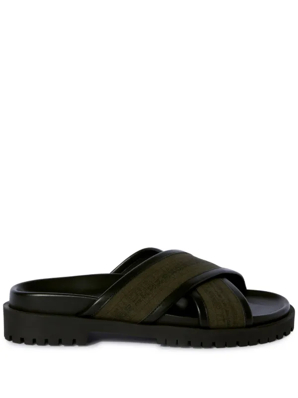 Off-White クロスストラップ サンダル | グリーン | FARFETCH JP