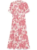 SANDRO floral-print midi dress - White