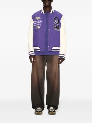 ジャケット Off-White FW23 Off-White Jackets (OWYE048F23 DEN0014500) Off-White ow meteor moon varsity bomber jacket