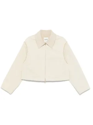SANDRO クロップド ジャケット | ホワイト | FARFETCH JP
