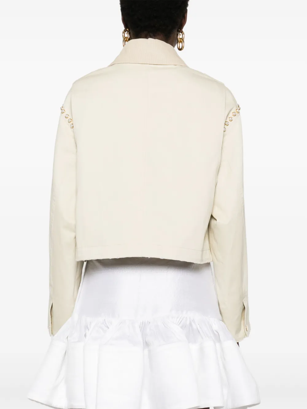 SANDRO Jack met ribfluwelen kraag Beige