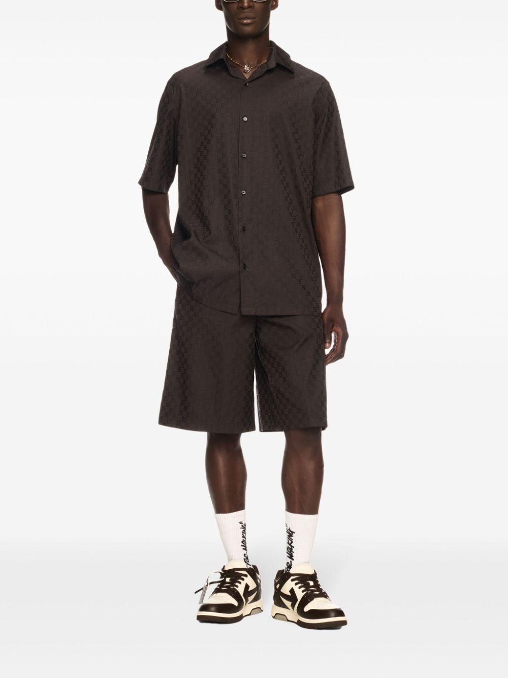 Off-White Damier shorts - Brown