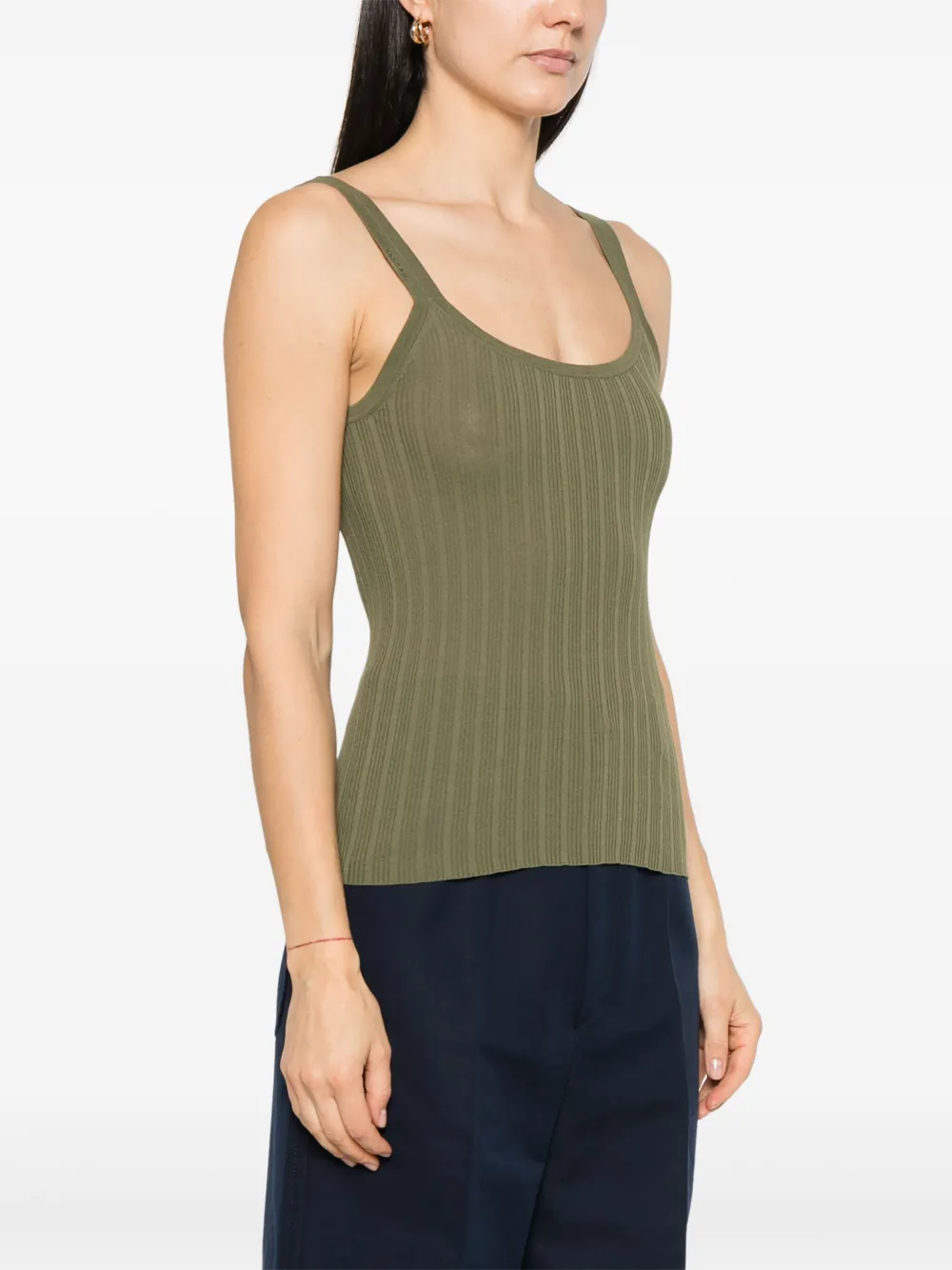 SANDRO Geribbelde tanktop Groen
