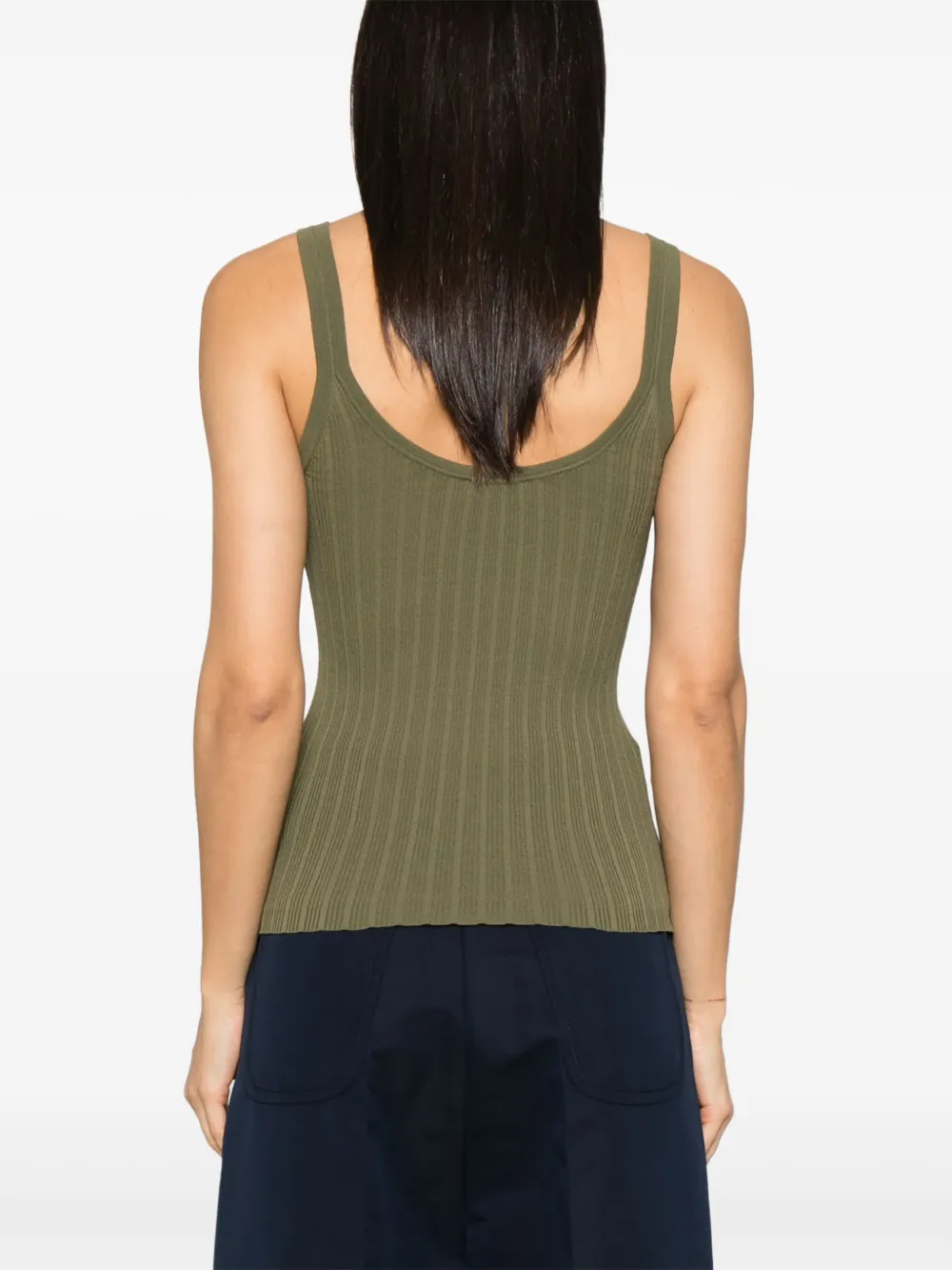 SANDRO Geribbelde tanktop Groen