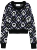 Marine Serre Moon argyle-knit sweater - Black