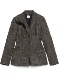 ERDEM rose-brooch blazer - Brown