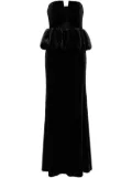 Self-Portrait Velvet Peplum maxi dress - Black