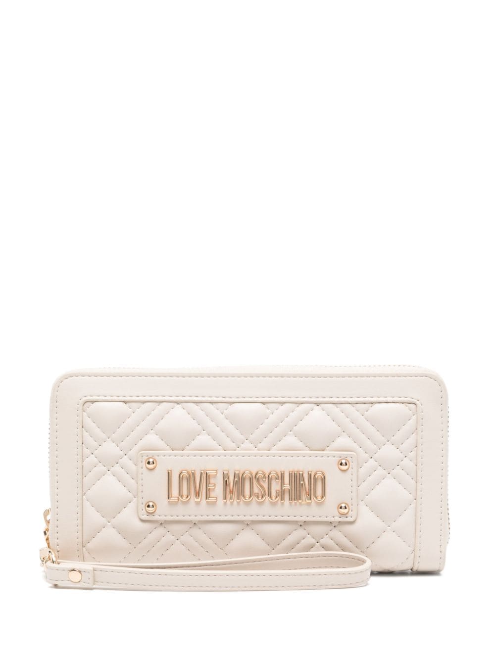 Shop Love Moschino Matelassé Wallet In Nude