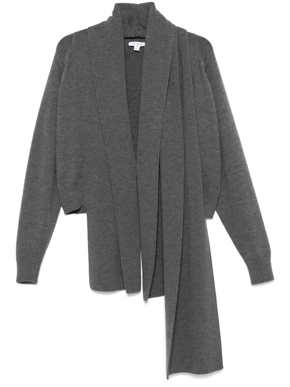 Alaïa scarf-embellished cardigan | Grey | Image 1