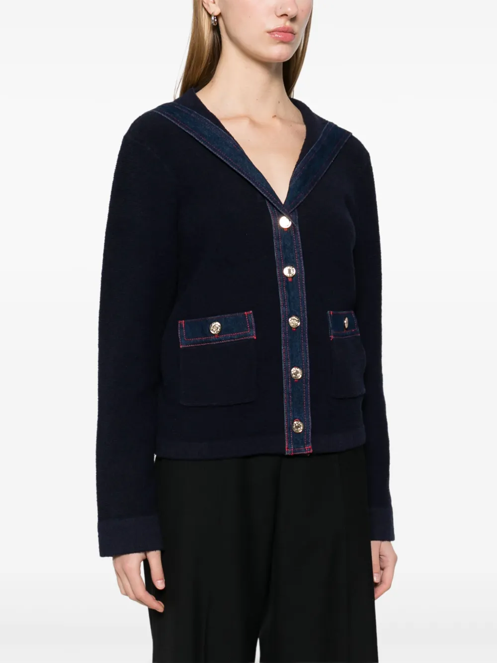 SANDRO Vest met matrozenkraag Blauw