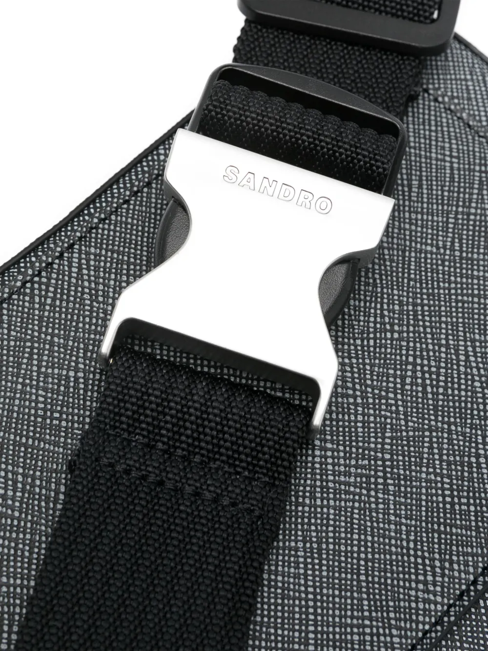 SANDRO Messengertas met logo-reliëf Grijs