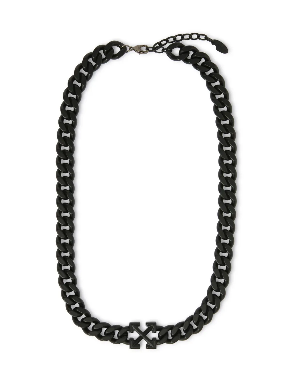 Off-white Black Arrow Chain Necklace In Black