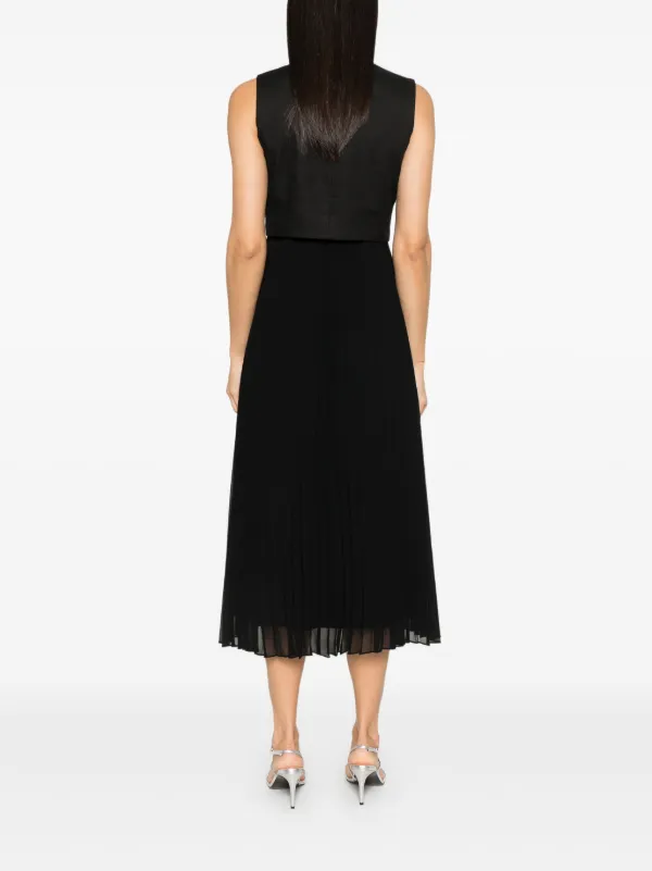 【SANDRO】Pleated Maxi Dress Pleated maxi dress white / beige For Women | Sandro Paris