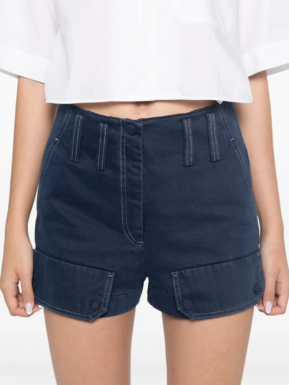 SANDRO Shorts met imitatiezak Blauw